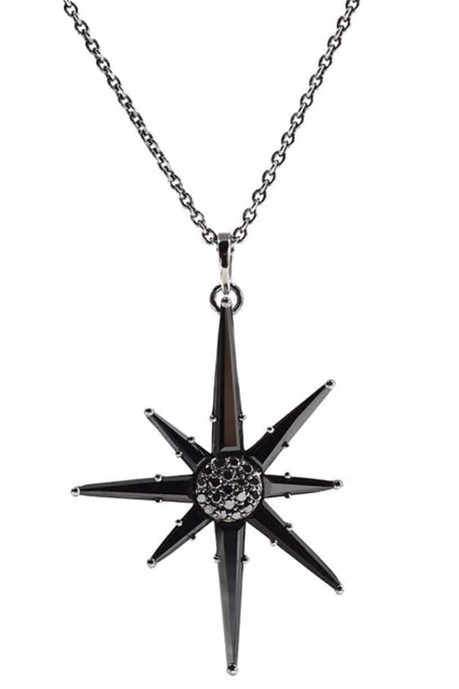 BONDEYE JEWELRY-Astraea Black Spinel Necklace-BLACK GOLD