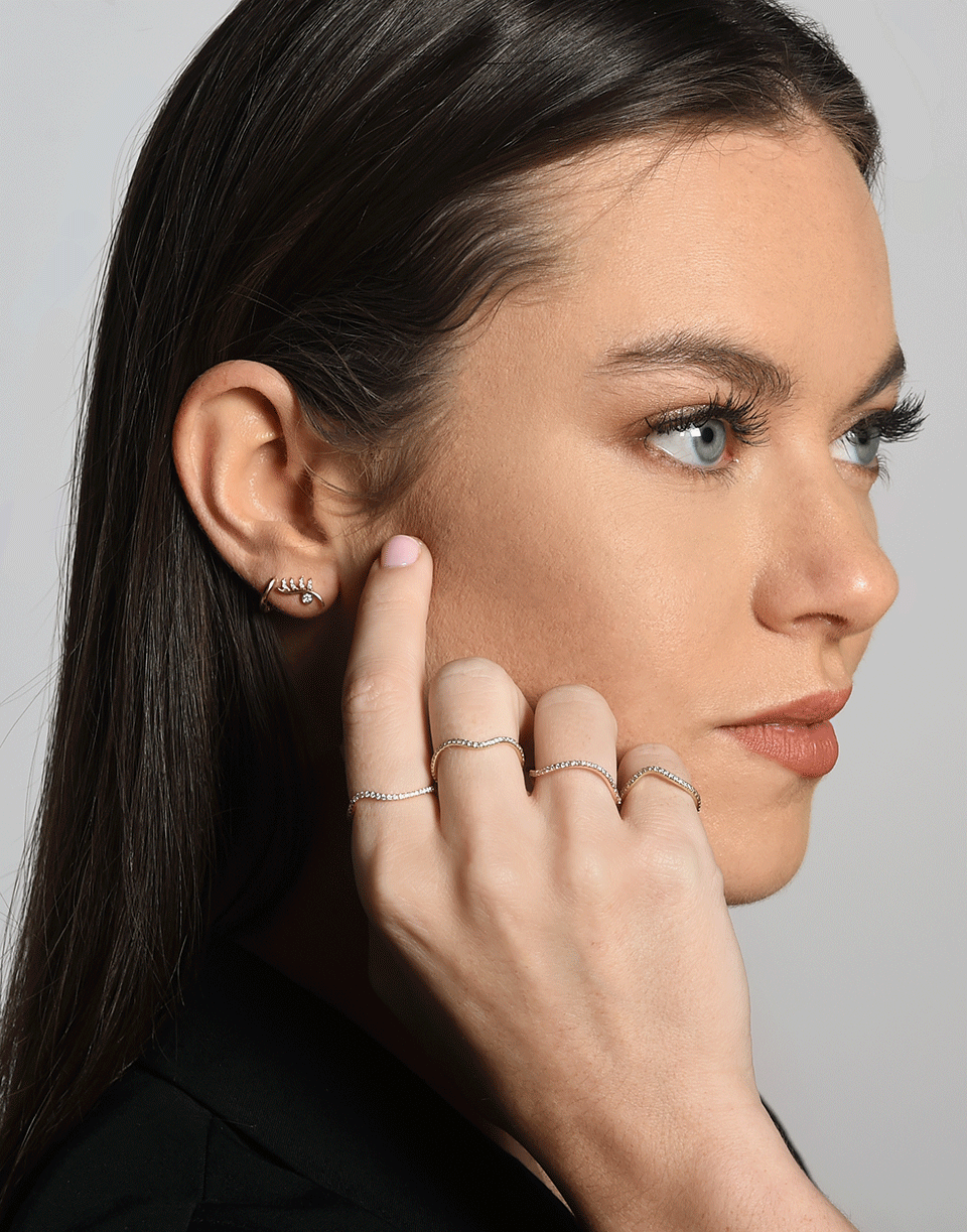 BONDEYE JEWELRY-Rose Gold Wave Diamond Ring-ROSE GOLD