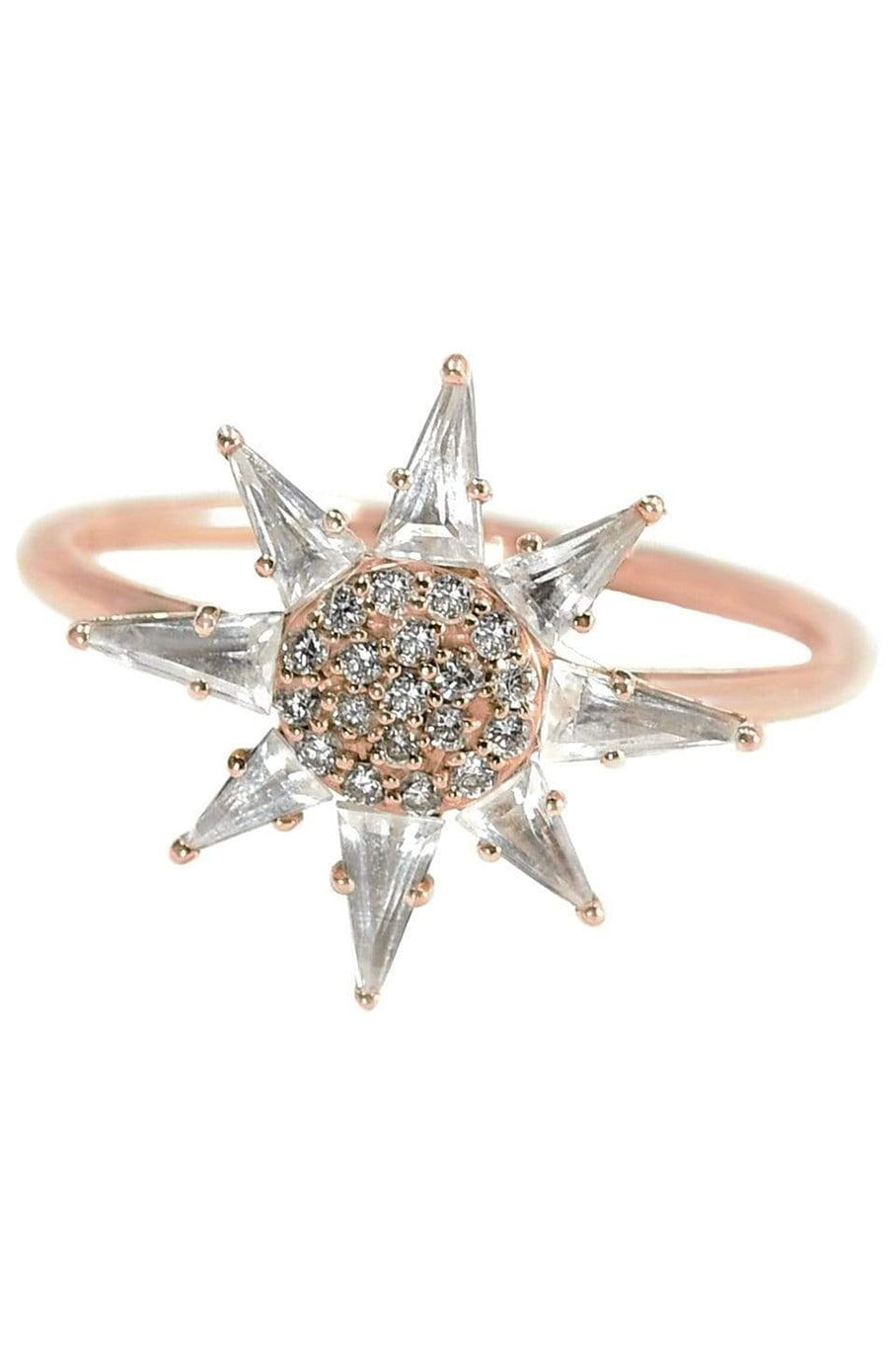 BONDEYE JEWELRY-Clio White Topaz Ring-ROSE GOLD