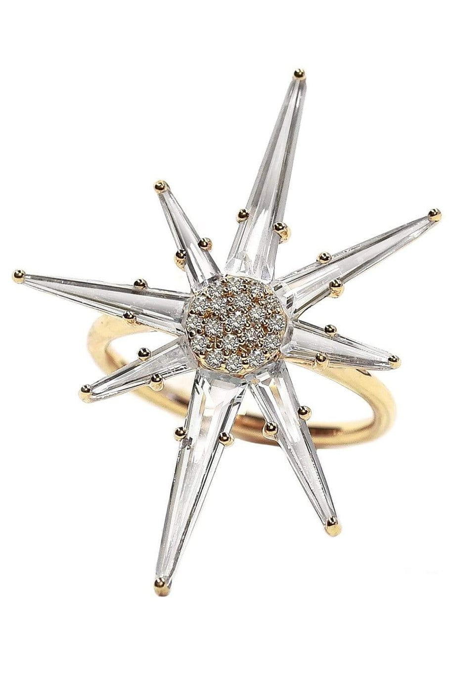 BONDEYE JEWELRY-Hera White Topaz Ring-YELLOW GOLD