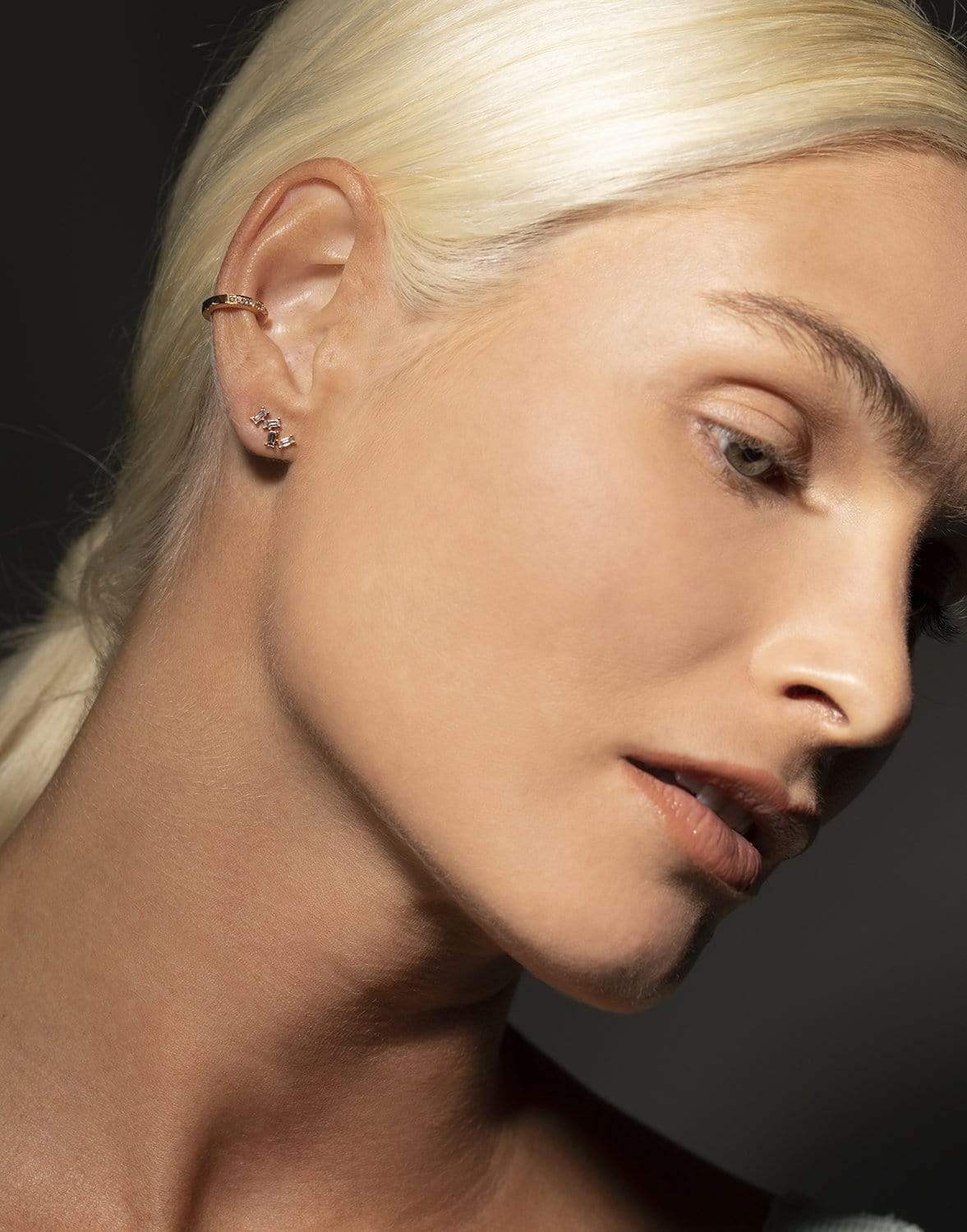 BORGIONI-Four Diamond Baguette Studs - Rose Gold-ROSE GOLD