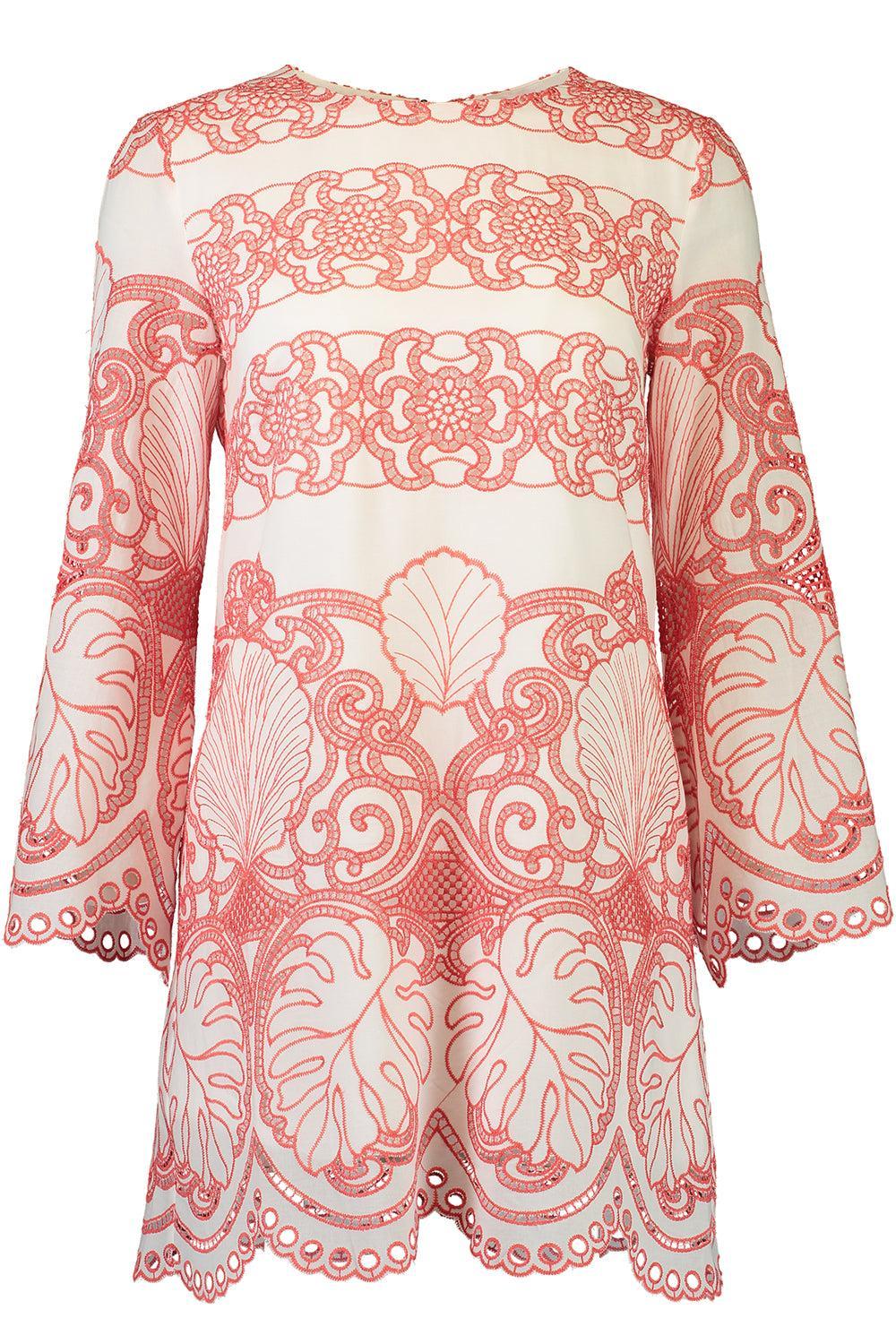 Stevie Dress - White Coral-RED-2-CLOTHINGDRESSCASUAL-BORGO DE NOR