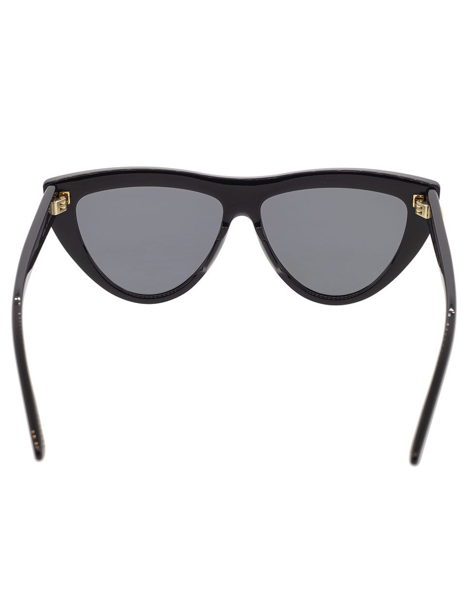 BOTTEGA VENETA-Black Full Rim Cat Eye Sunglasses-BLACK