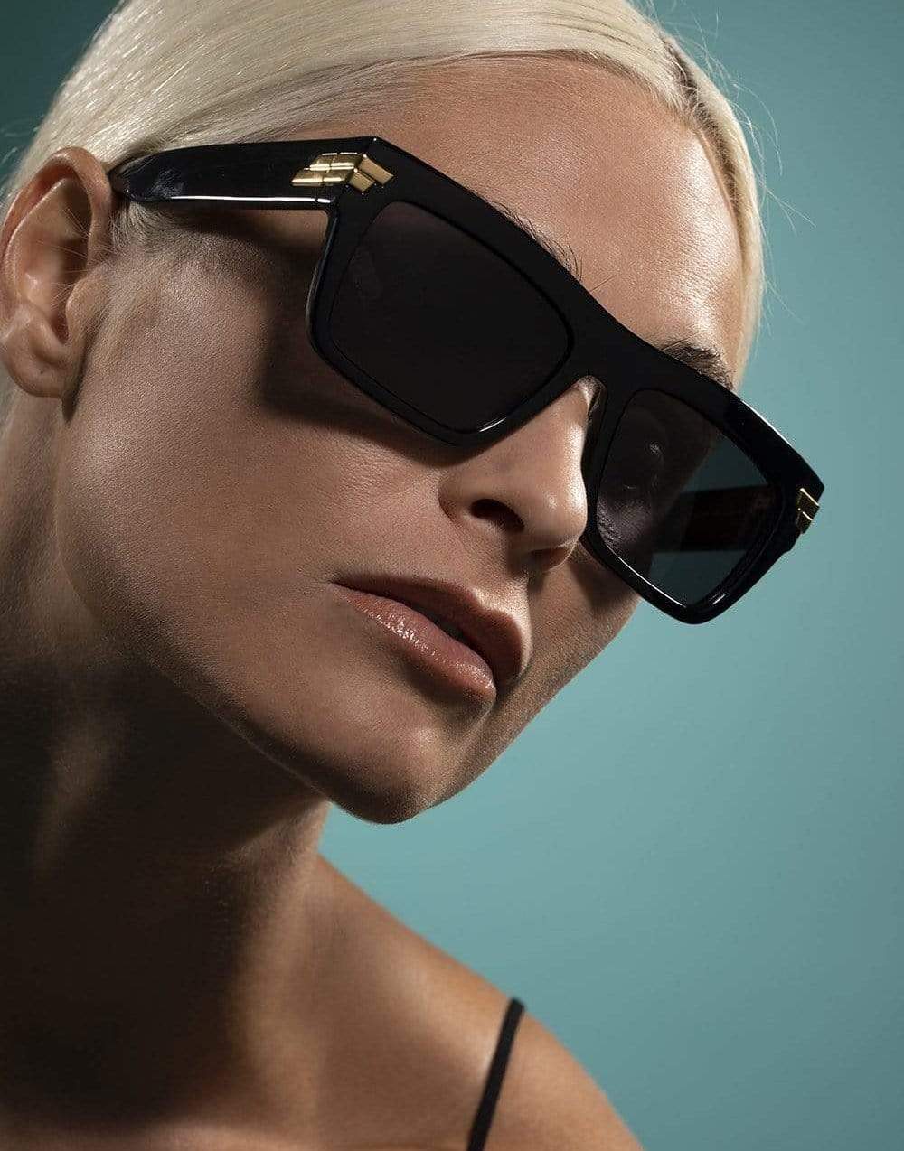 BOTTEGA VENETA-BV1058S Black Square Sunglasses-BLACK