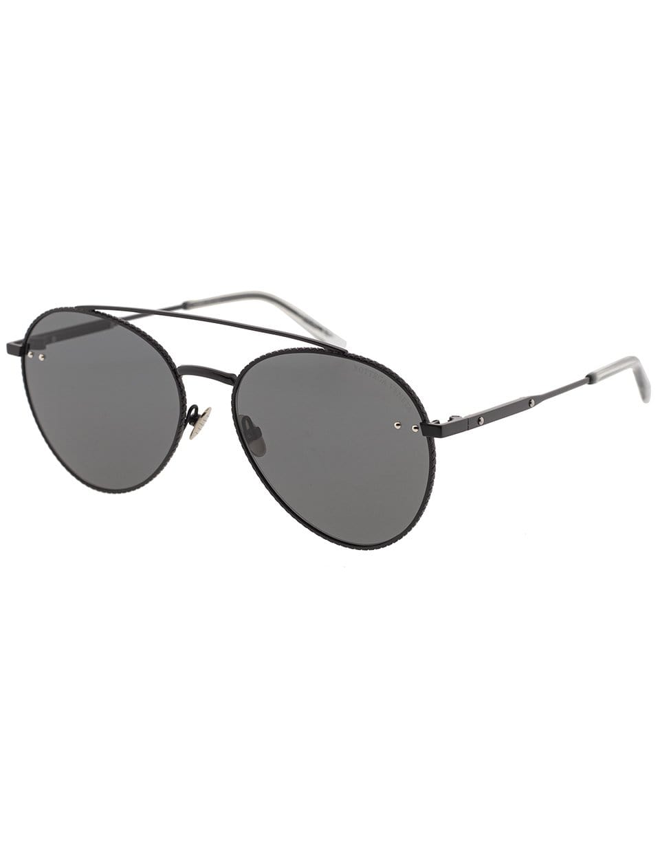BOTTEGA VENETA-Unisex Black Aviator Sunglasses-BLACK