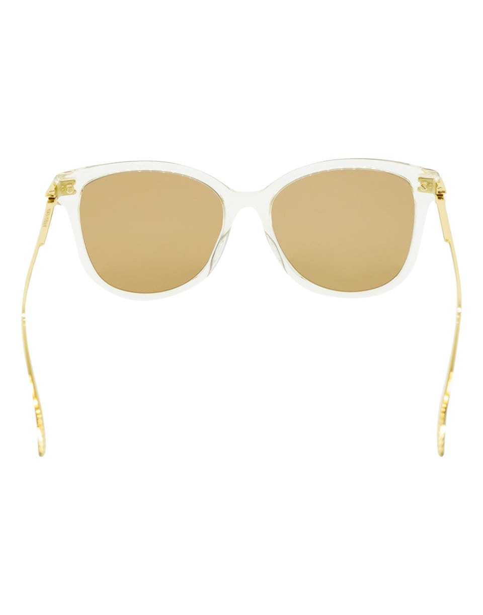 BOTTEGA VENETA-Brown and Gold Rectangle Sunglasses-BRN/GLD