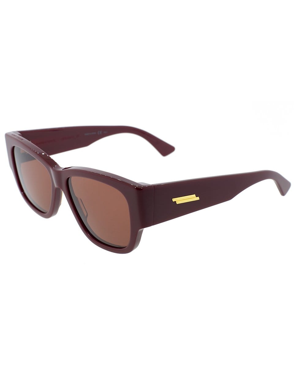 BOTTEGA VENETA-Burgundy Square Sunglasses-BURGUNDY