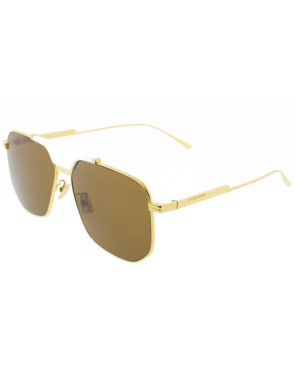 BOTTEGA VENETA-Gold and Brown Classic Sunglasses-GLD/BRN