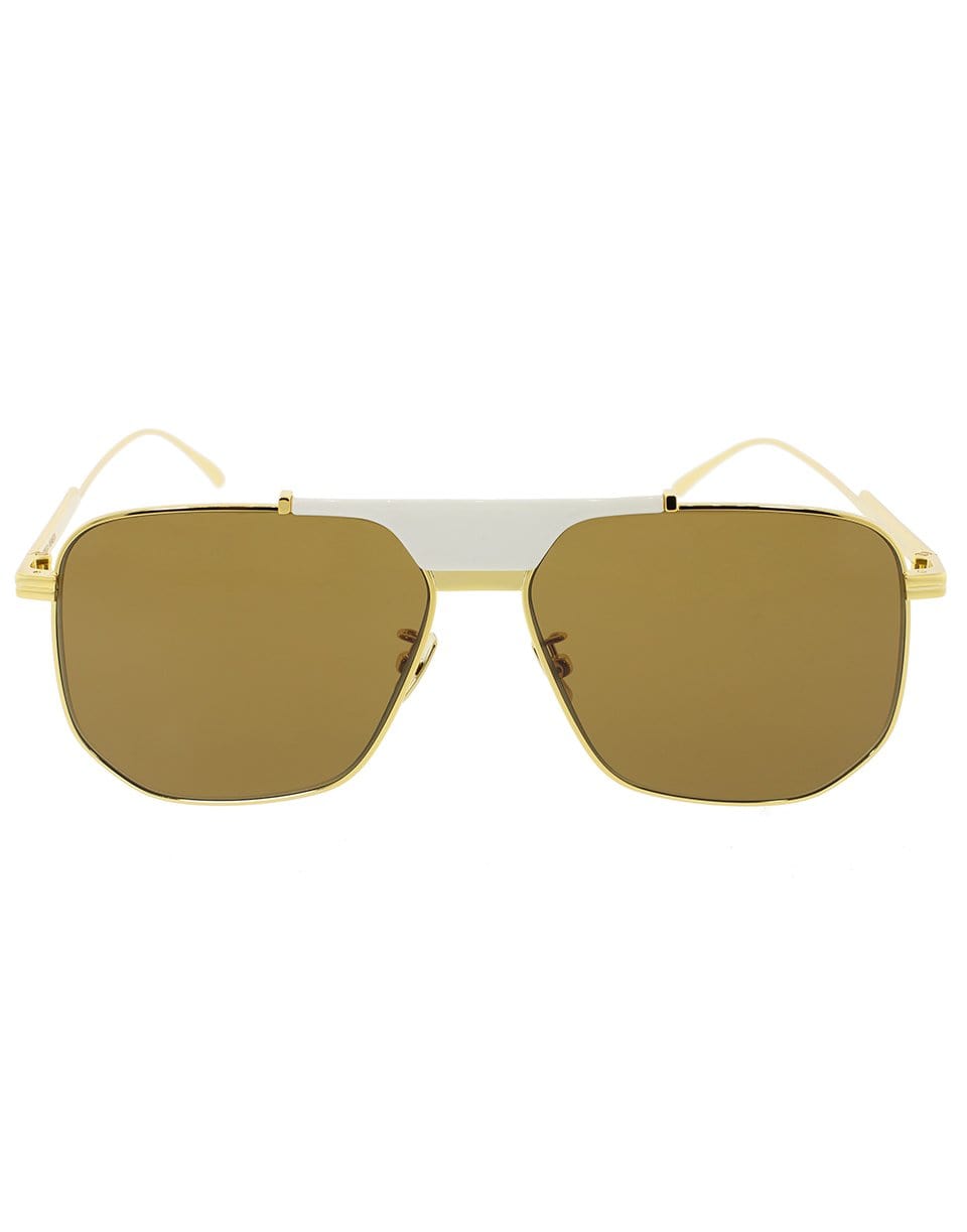 BOTTEGA VENETA-Gold and Brown Classic Sunglasses-GLD/BRN