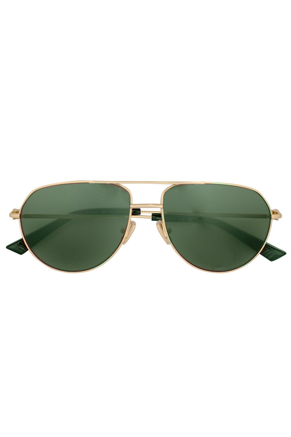 BOTTEGA VENETA-Minimalist Full Rim Aviator - Gold Green-GLD/GRN