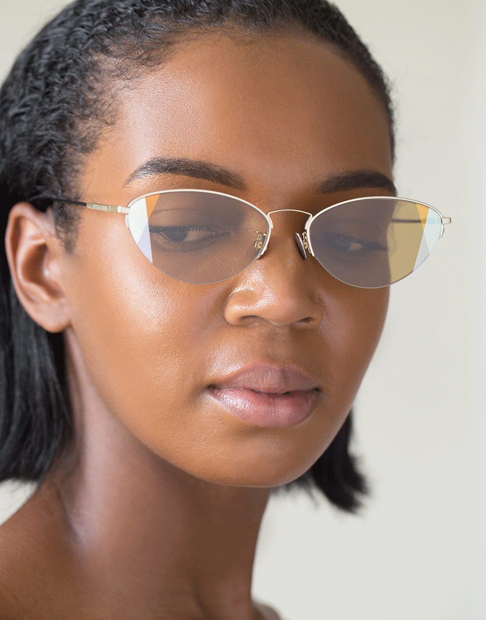 BOTTEGA VENETA-Gold Cat-Eye Sunglasses-GOLD