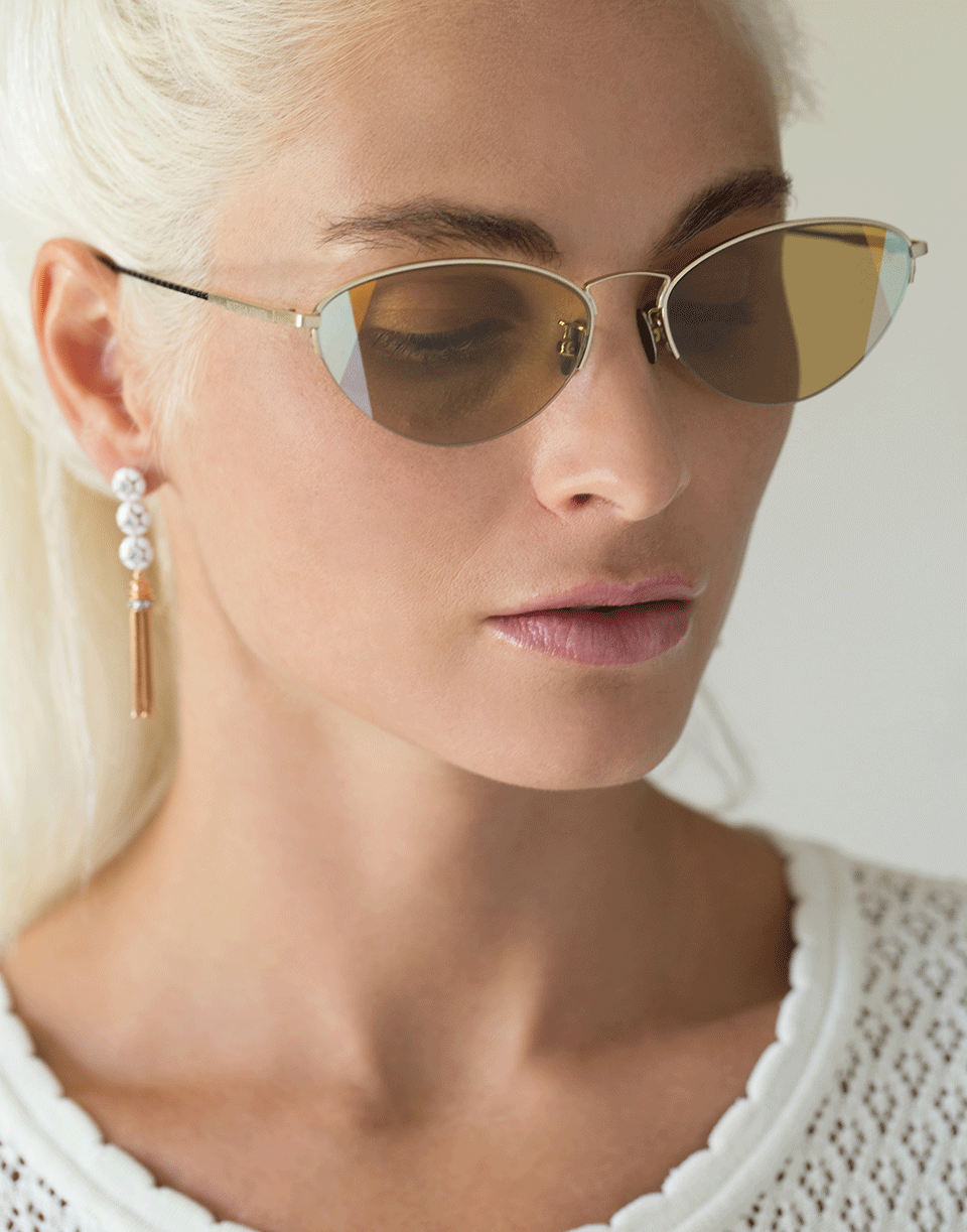 BOTTEGA VENETA-Gold Cat-Eye Sunglasses-GOLD