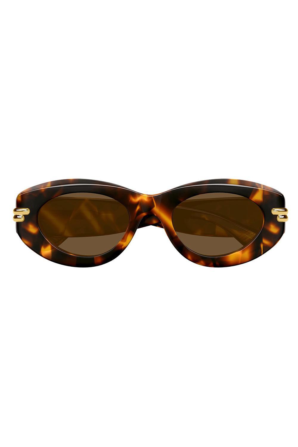 Oval Sunglasses - Havana Brown-HAVHVBRN-ACCESSORIESUNGLASSES-BOTTEGA VENETA