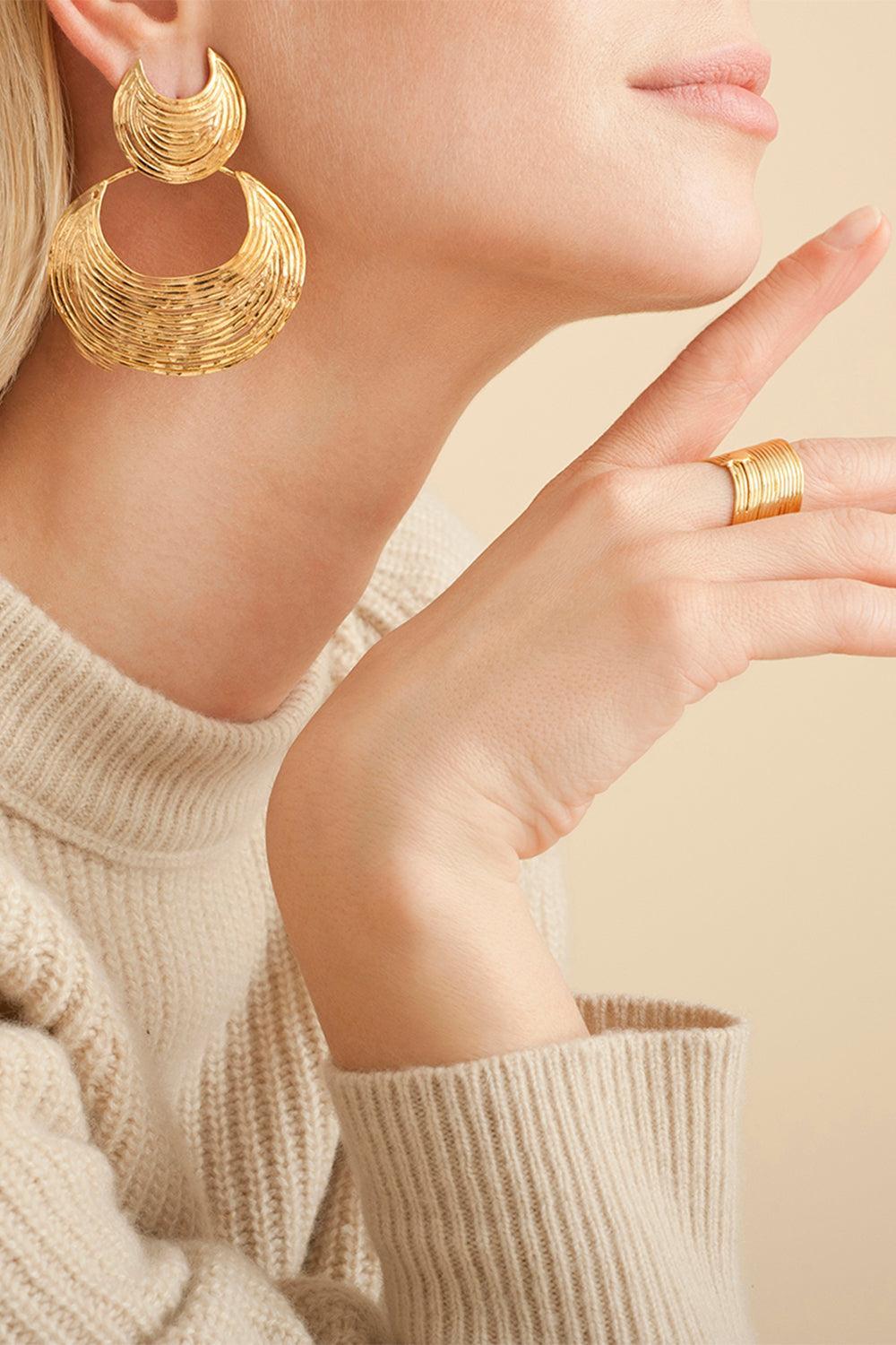 Luna Wave Earrings-YELLOW-JEWELRYBOUTIQUEEARRING-GAS BIJOUX