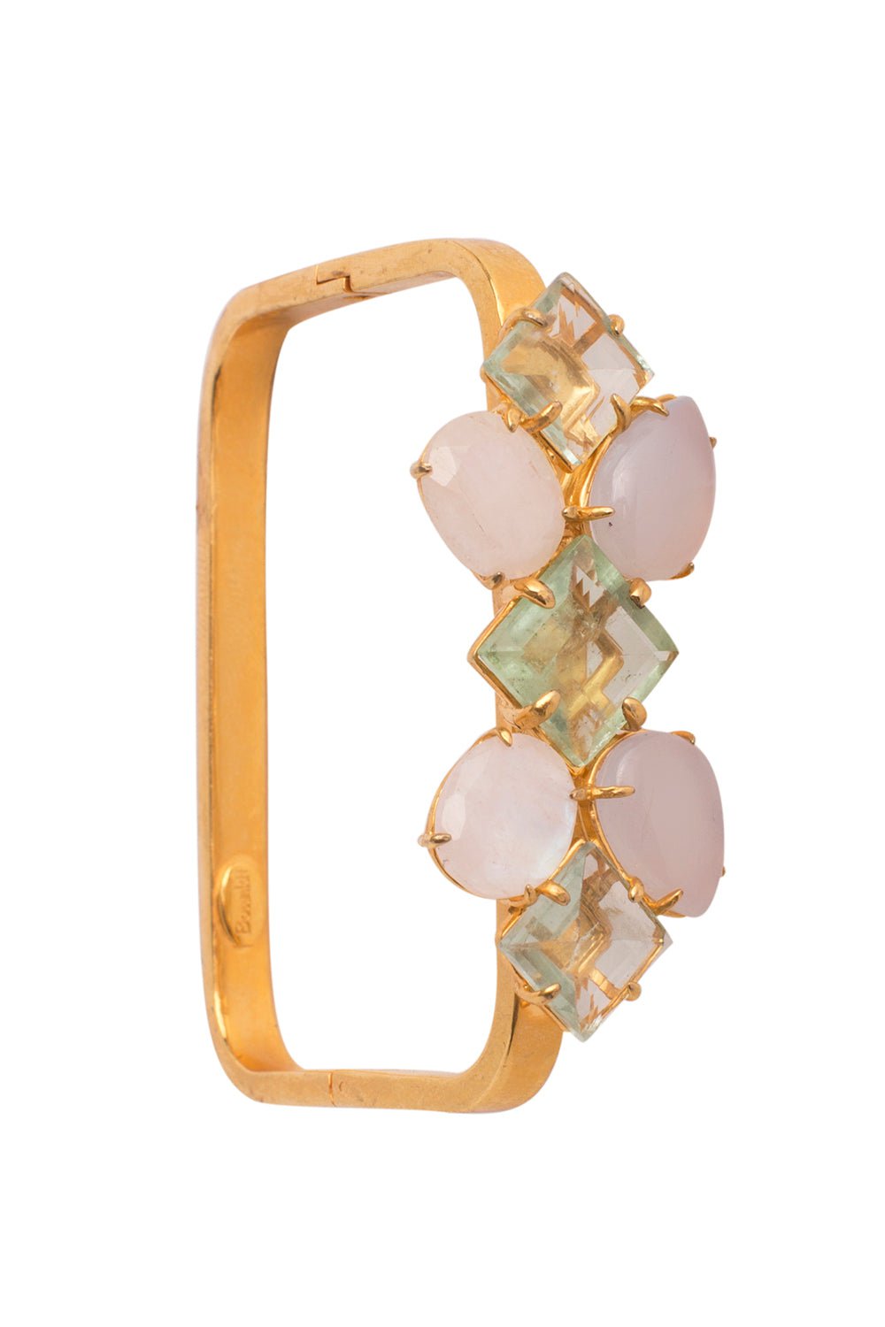 BOUNKIT JEWELRY-Chalcedony Rectangular Bangle Bracelet-PNK/PRPL