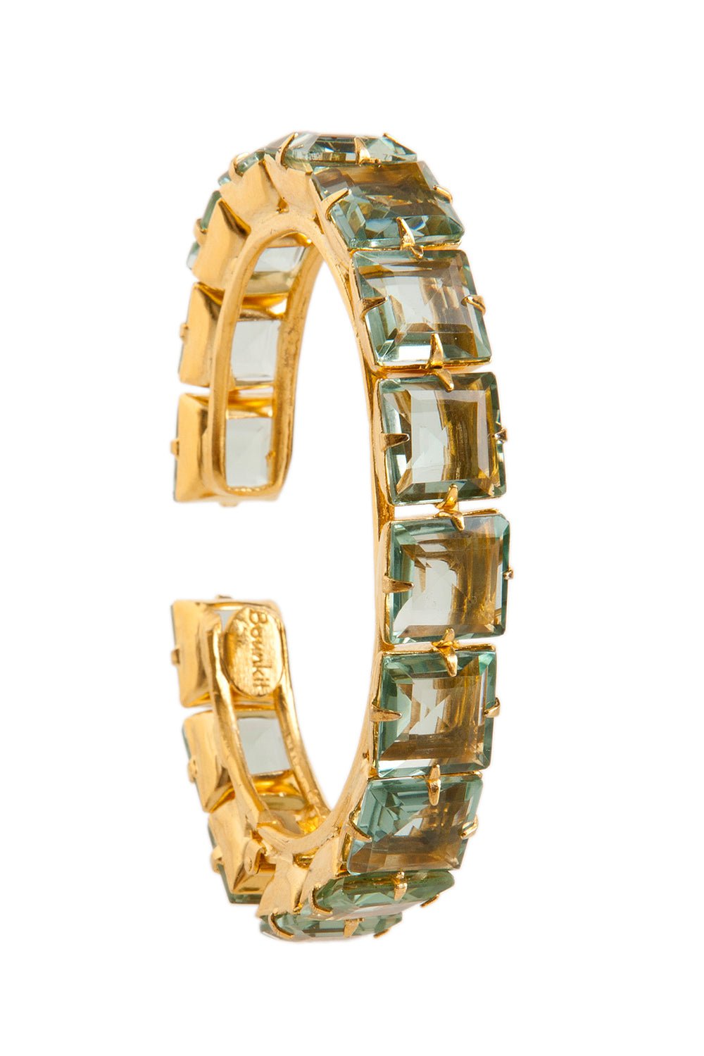 BOUNKIT JEWELRY-Square Amethyst Cuff Bracelet-GREEN