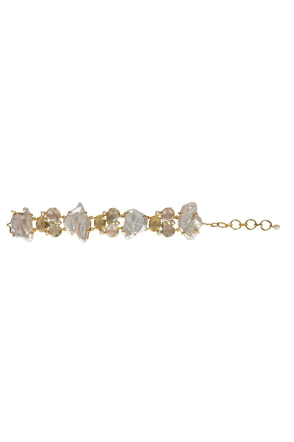Pearl Citrine Lilibet bracelet-WHT/GRN-JEWELRYBOUTIQUEBRACELET O-BOUNKIT JEWELRY