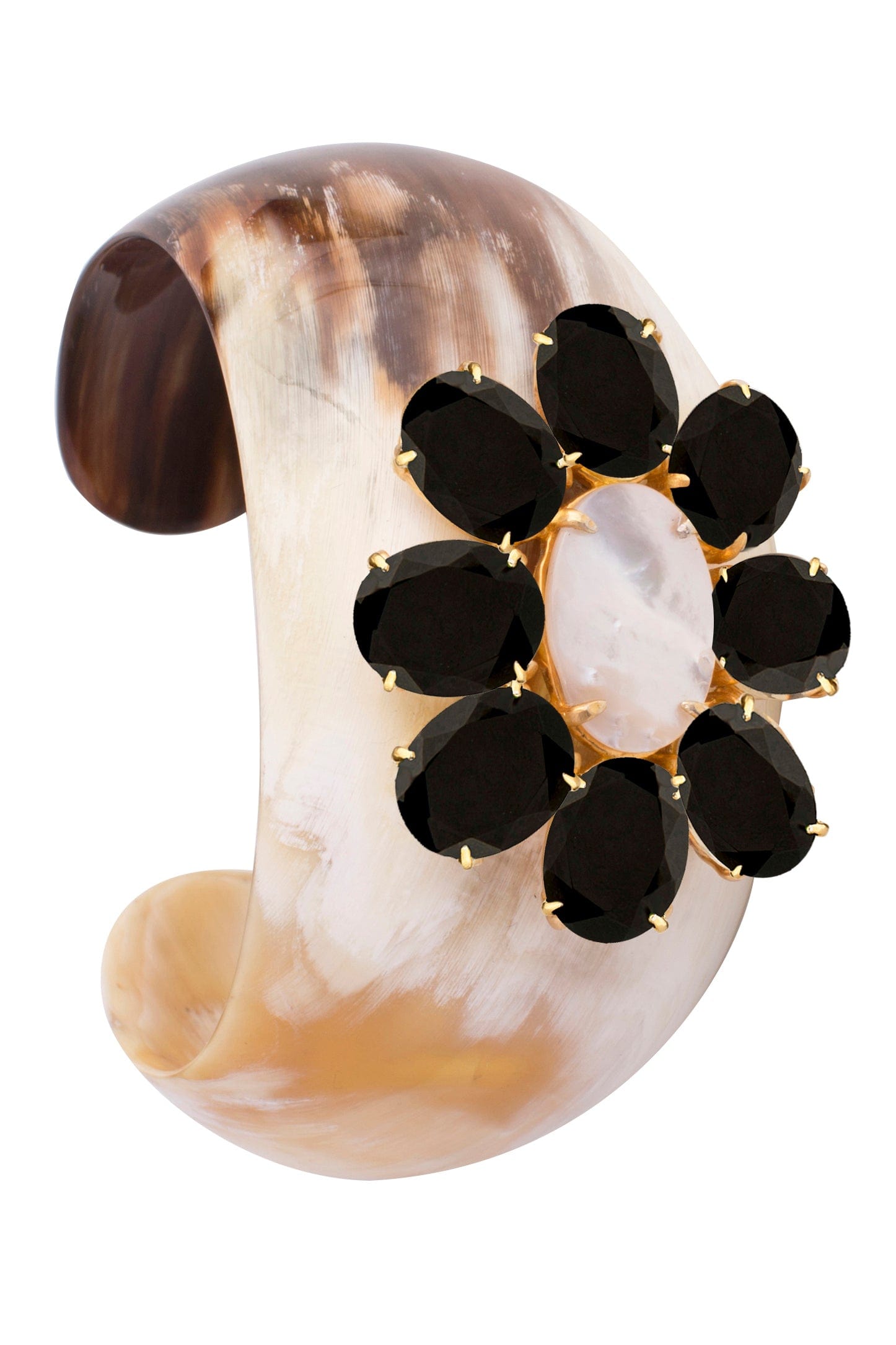 BOUNKIT JEWELRY-Black Onyx Horn Cuff-MULTI