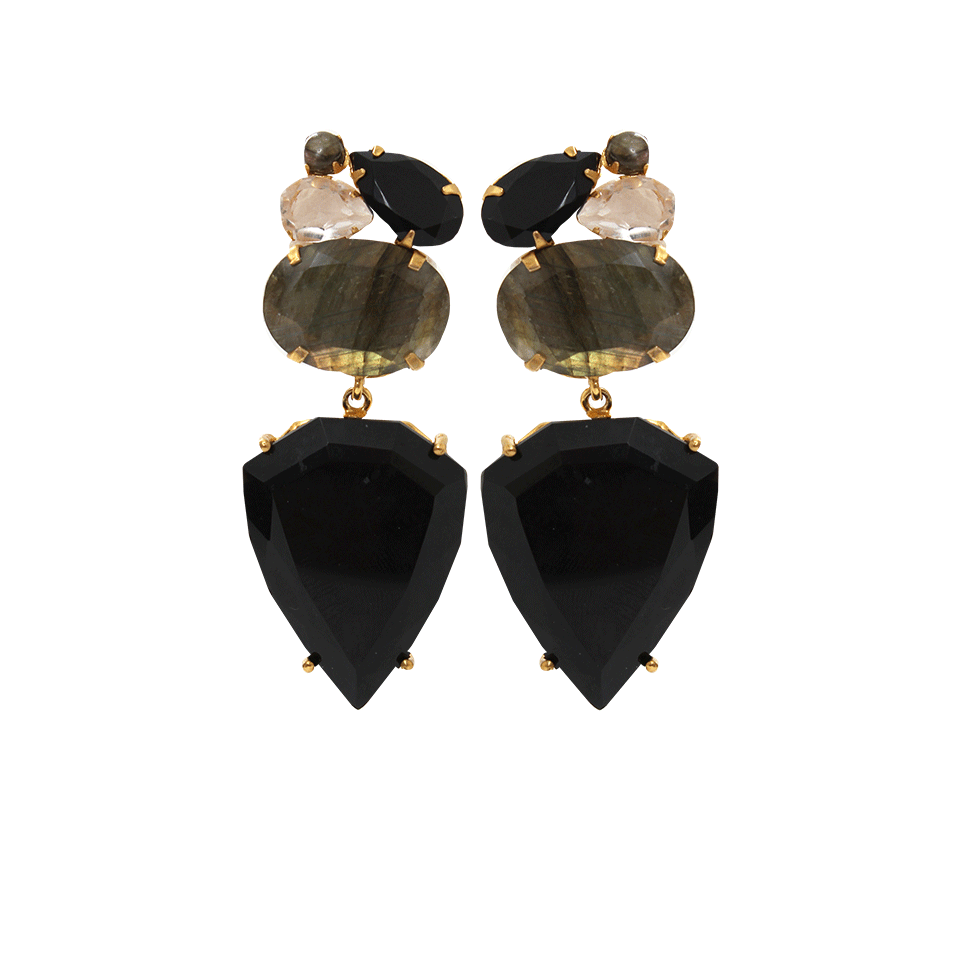BOUNKIT JEWELRY-Onyx Drop Earrings-BLACK