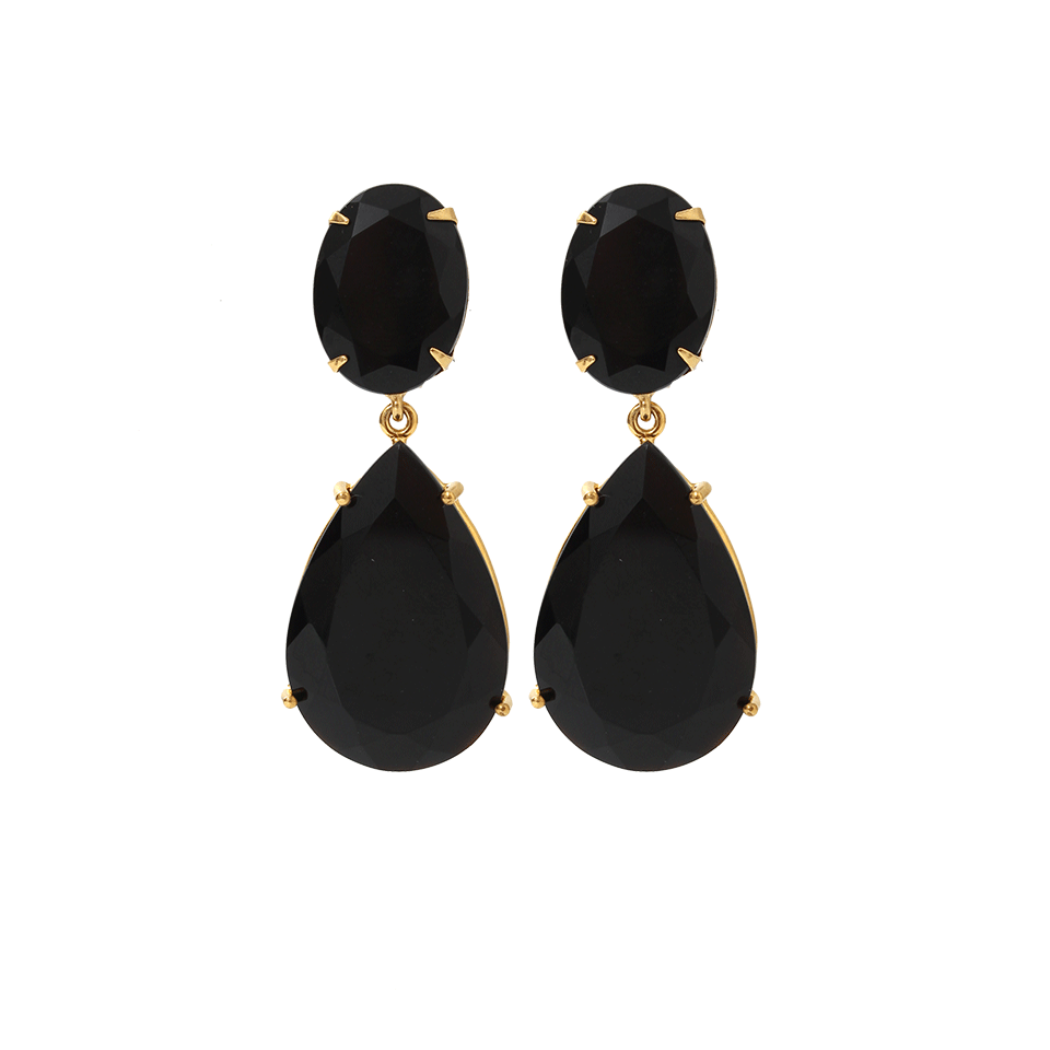 BOUNKIT JEWELRY-Onyx Pear Drop Earrings-BLACK