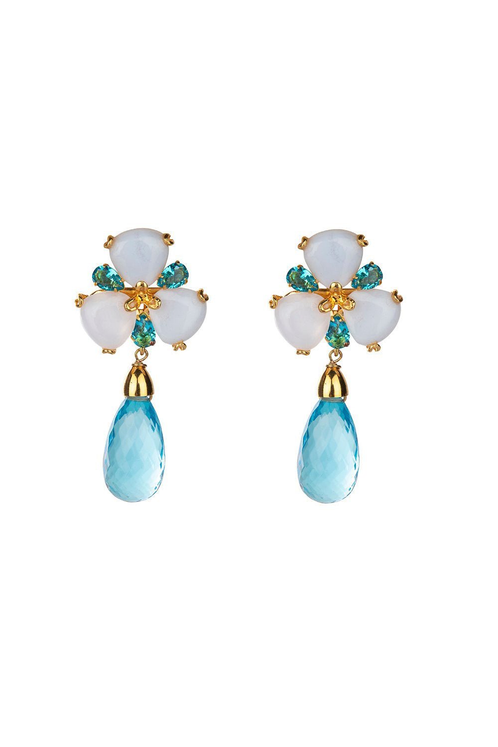 BOUNKIT JEWELRY-Blue Lace Swiss Earrings-BLUE
