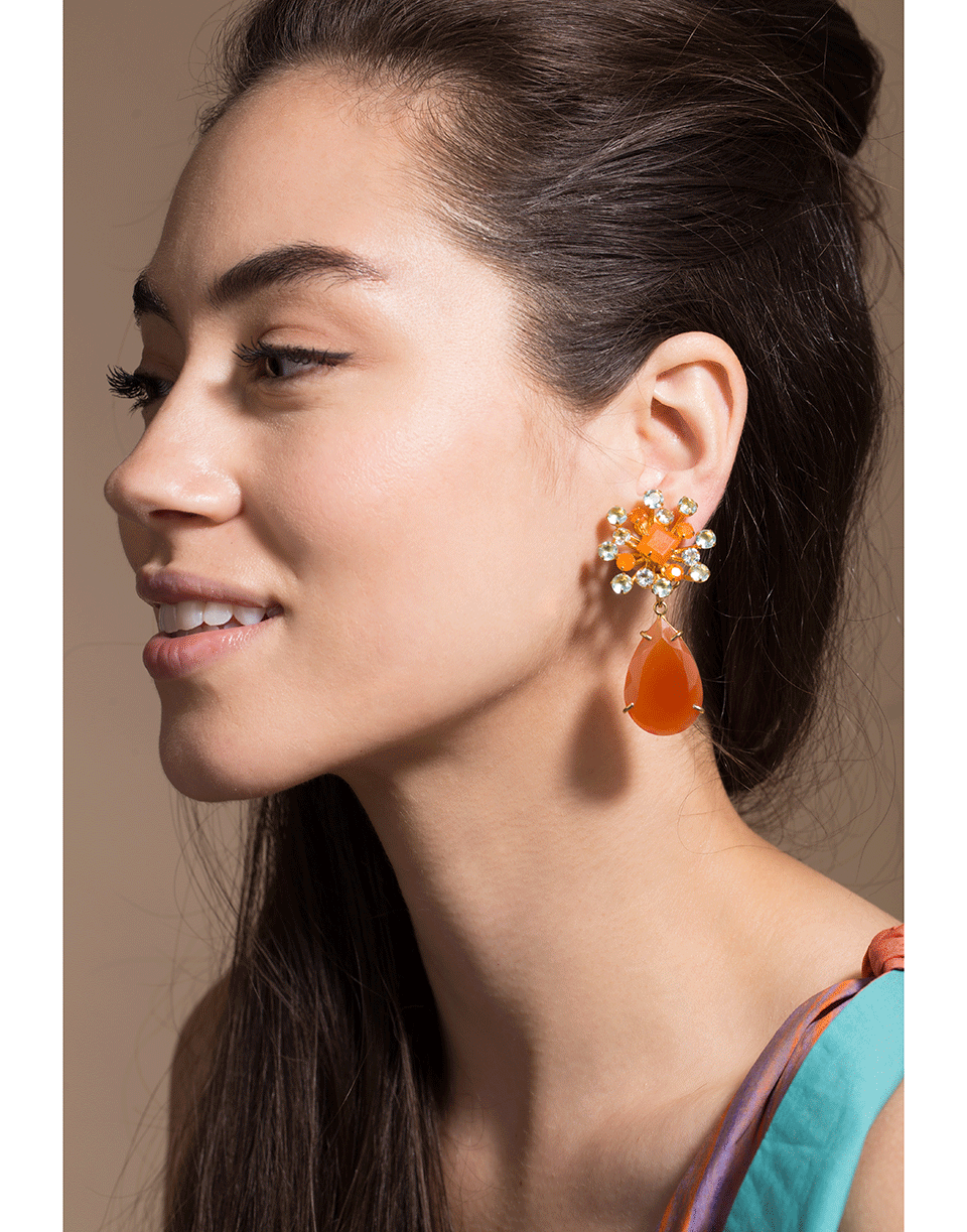 BOUNKIT JEWELRY-Carnelian Pear Drop Earring Set-BLUE