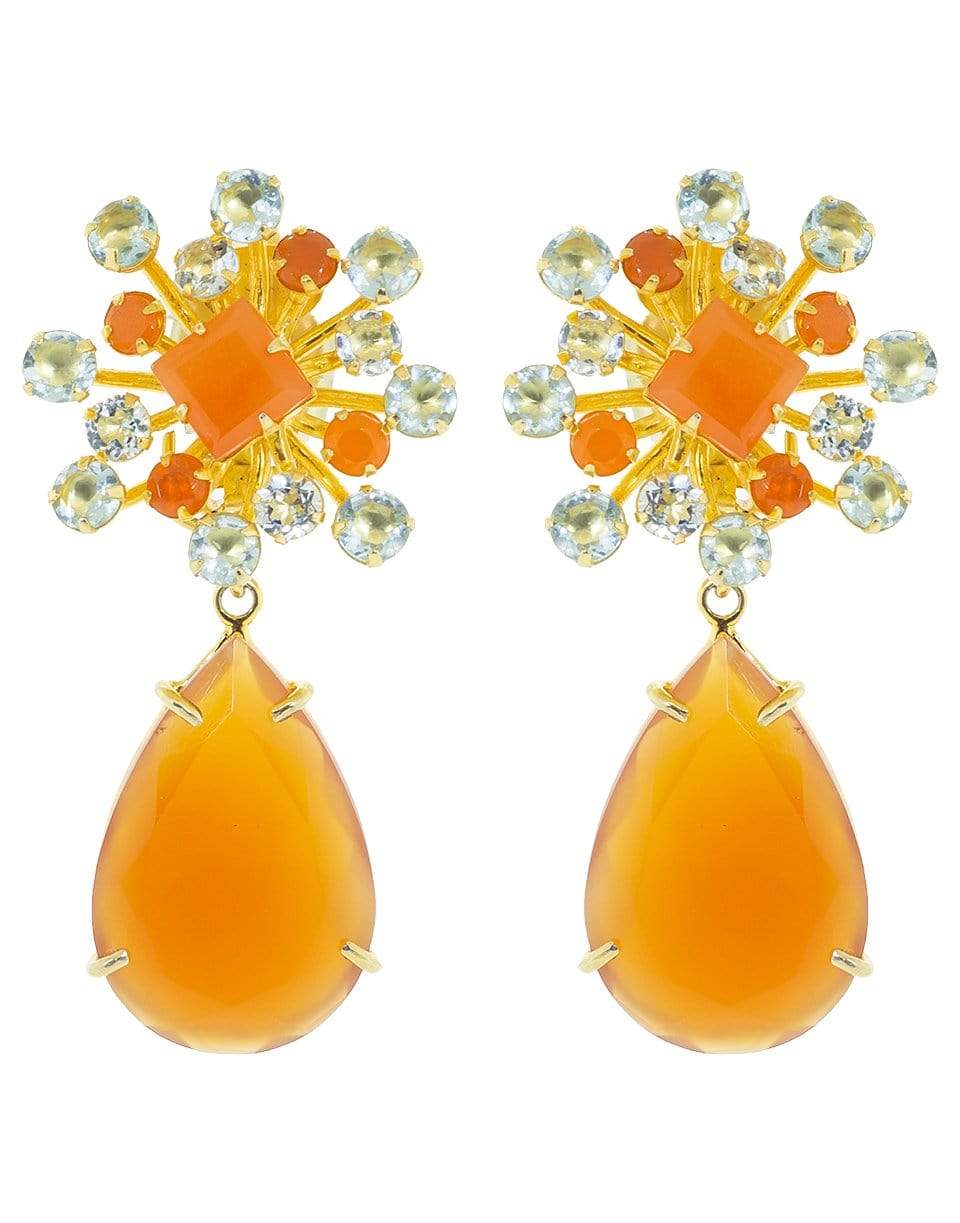 BOUNKIT JEWELRY-Carnelian Pear Drop Earring Set-BLUE