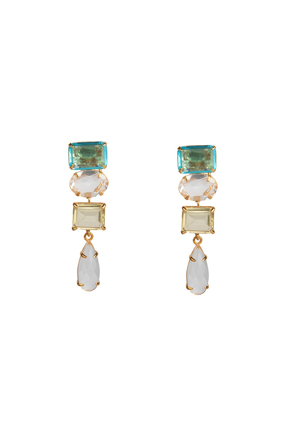 BOUNKIT JEWELRY-Carnelian Quartz Drop Earrings-BLUE