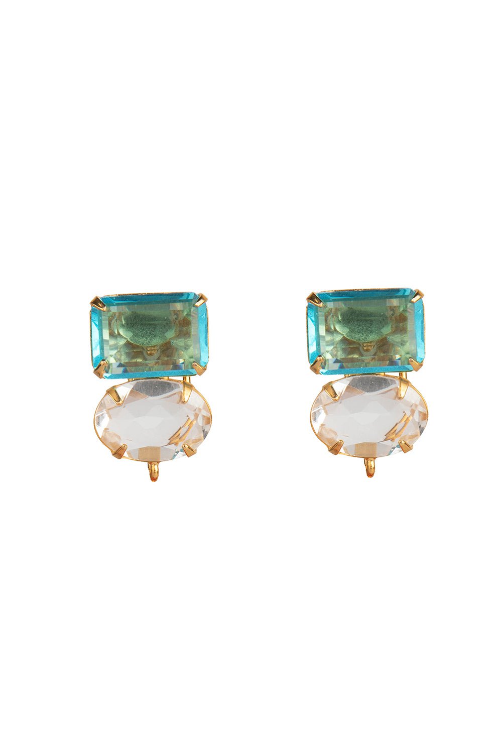BOUNKIT JEWELRY-Carnelian Quartz Drop Earrings-BLUE