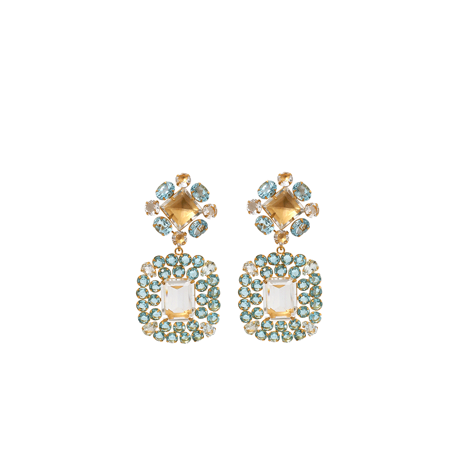 BOUNKIT JEWELRY-Clear And Blue Topaz Earrings-BLUE