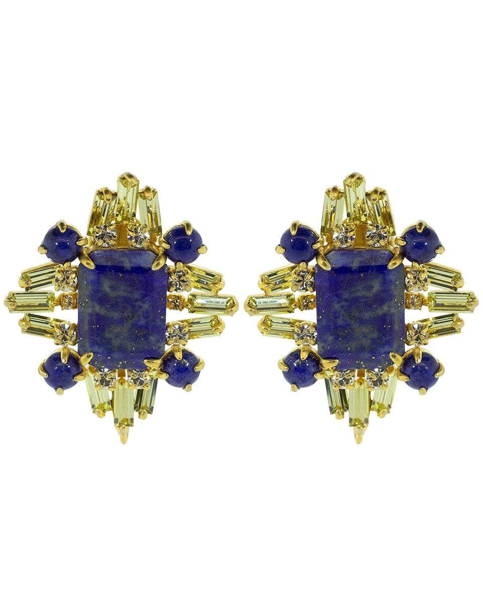 BOUNKIT JEWELRY-Lapis and Lemon Quartz Earrings-BLUE