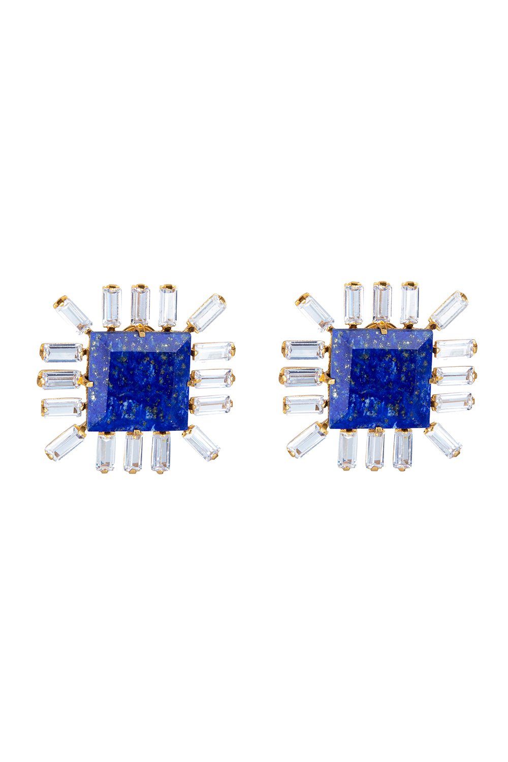BOUNKIT JEWELRY-Lapis Cz Stud Earrings-BLUE