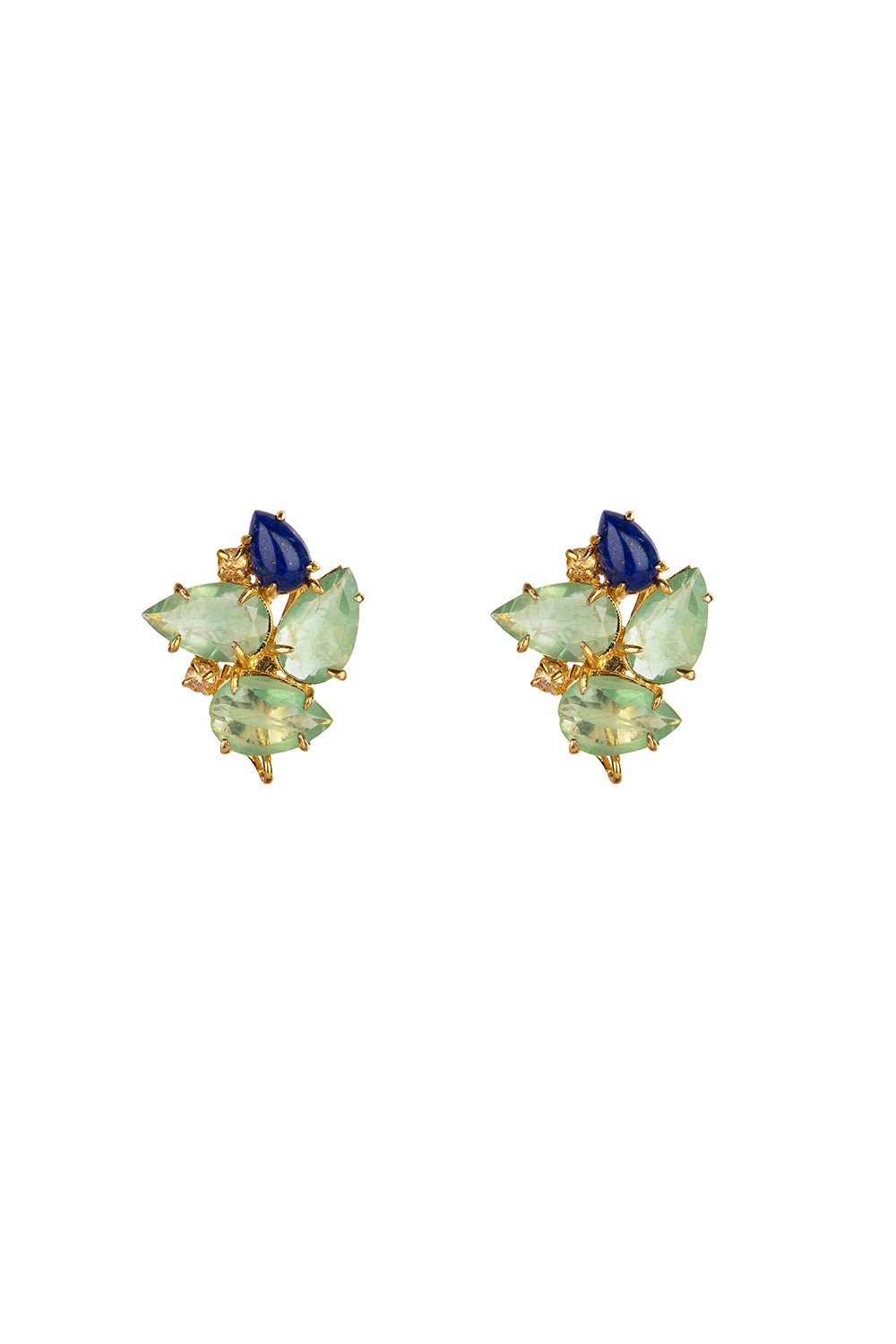 BOUNKIT JEWELRY-Lapis Fluorite Earrings-BLUE