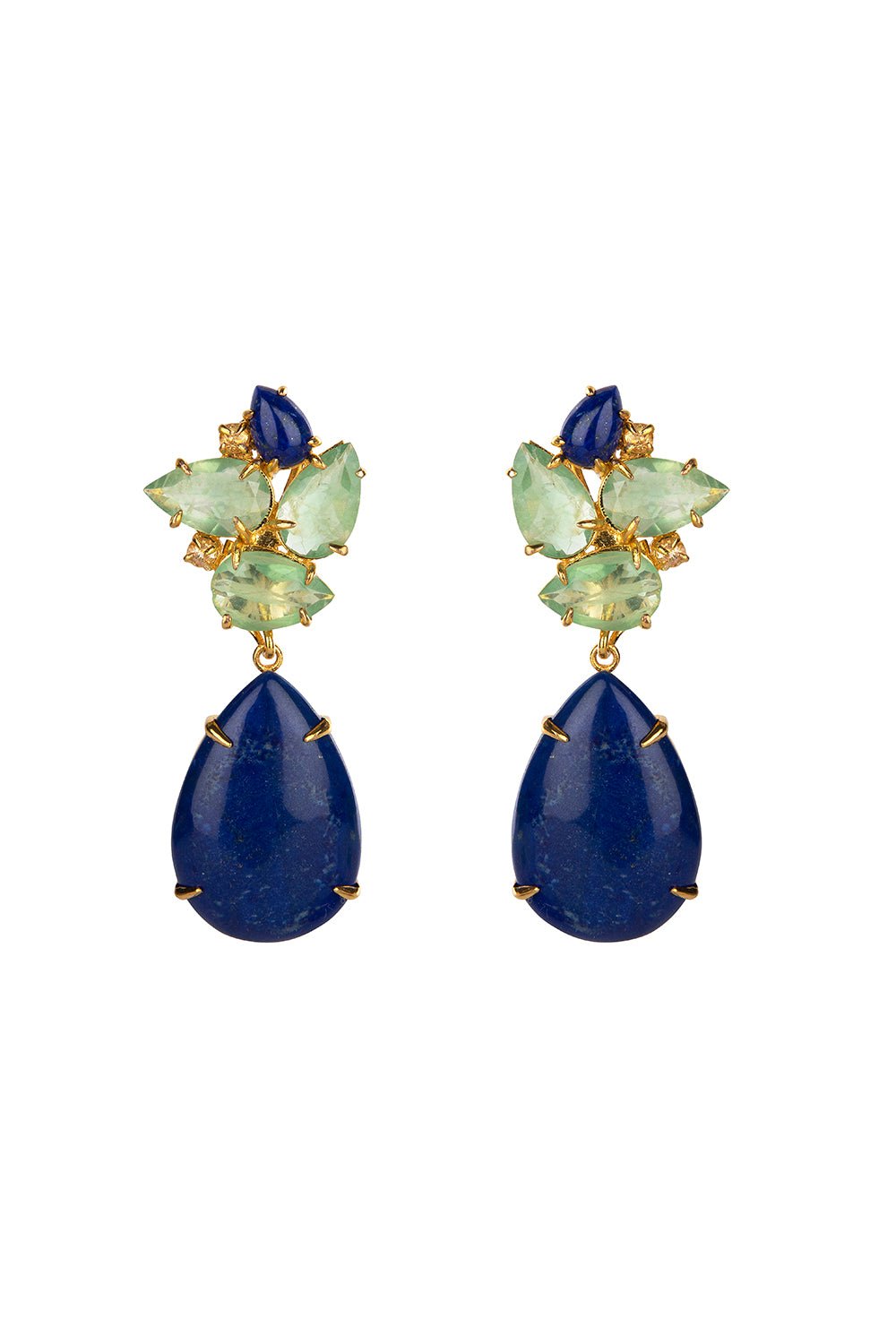 BOUNKIT JEWELRY-Lapis Fluorite Earrings-BLUE