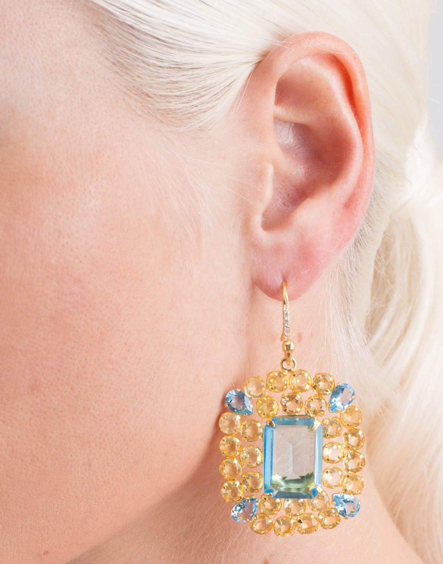 BOUNKIT JEWELRY-Quartz Earrings-BLU/LEM