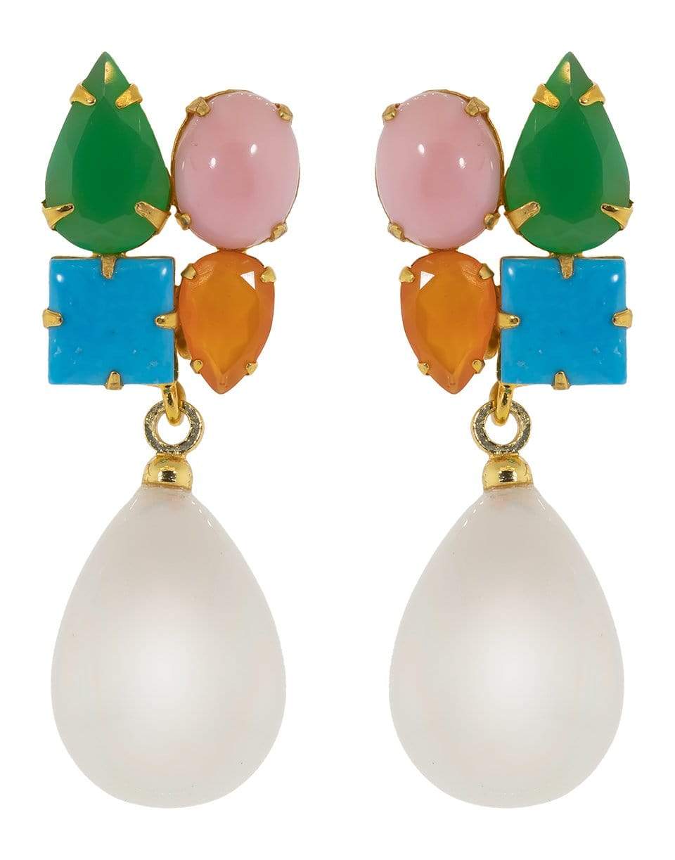 BOUNKIT JEWELRY-Pink Opal Set Earrings-GOLD