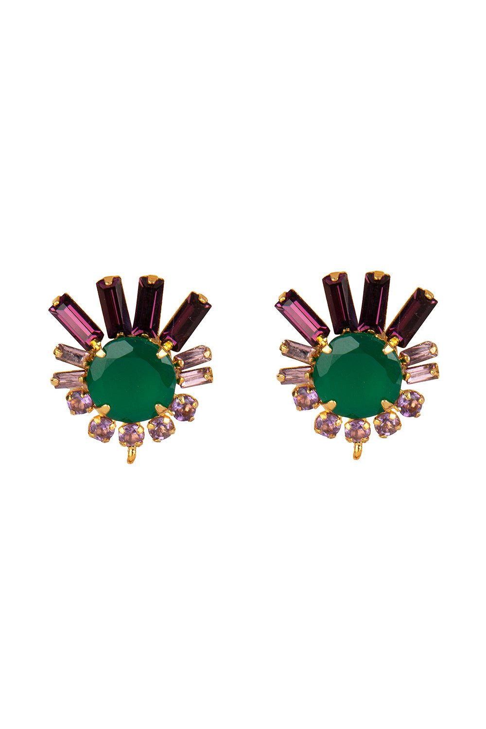 BOUNKIT JEWELRY-Amethyst Onyx Earrings-GREEN