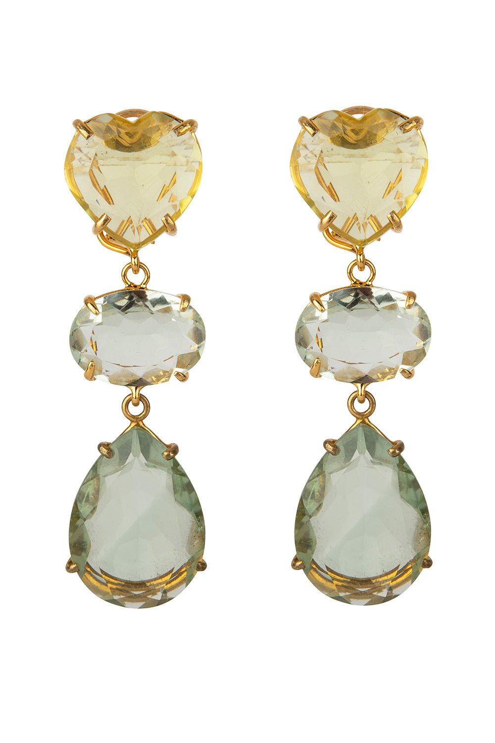 BOUNKIT JEWELRY-Amethyst Quartz Drop Earrings-GREEN