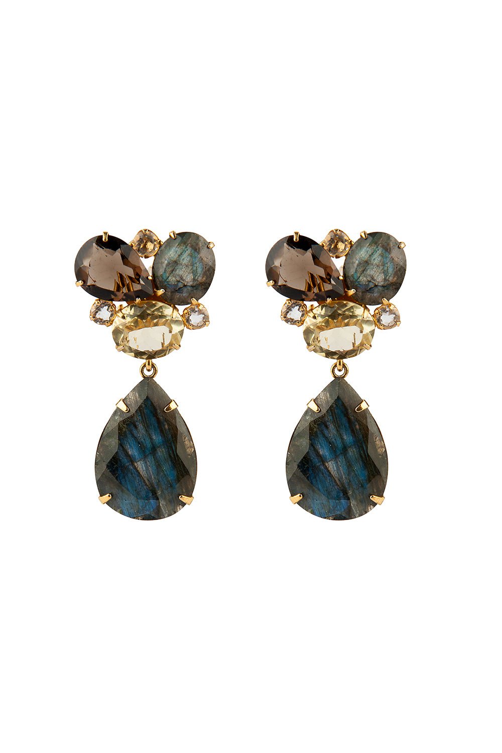BOUNKIT JEWELRY-Quartz Labradorite Earrings-GREY