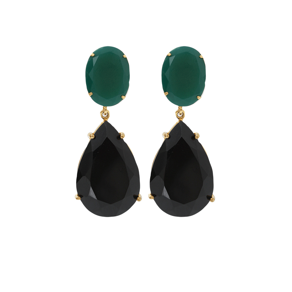 BOUNKIT JEWELRY-Onyx Drop Earrings-GRN/BLK