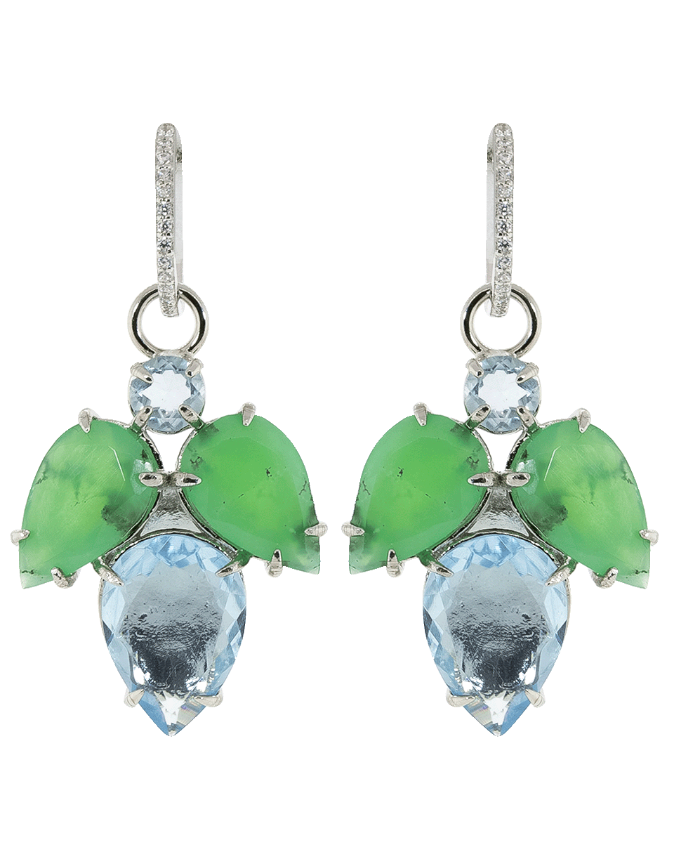 BOUNKIT JEWELRY-Chrysoprase And Quartz Earrings-GRN/BLU