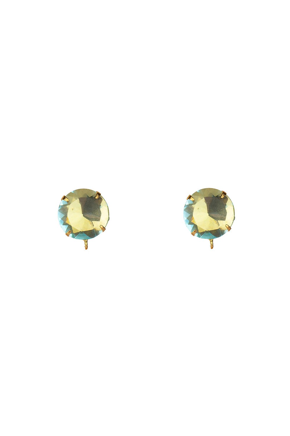 BOUNKIT JEWELRY-Green Onyx Blue Quartz Earrings-GRN/BLUE