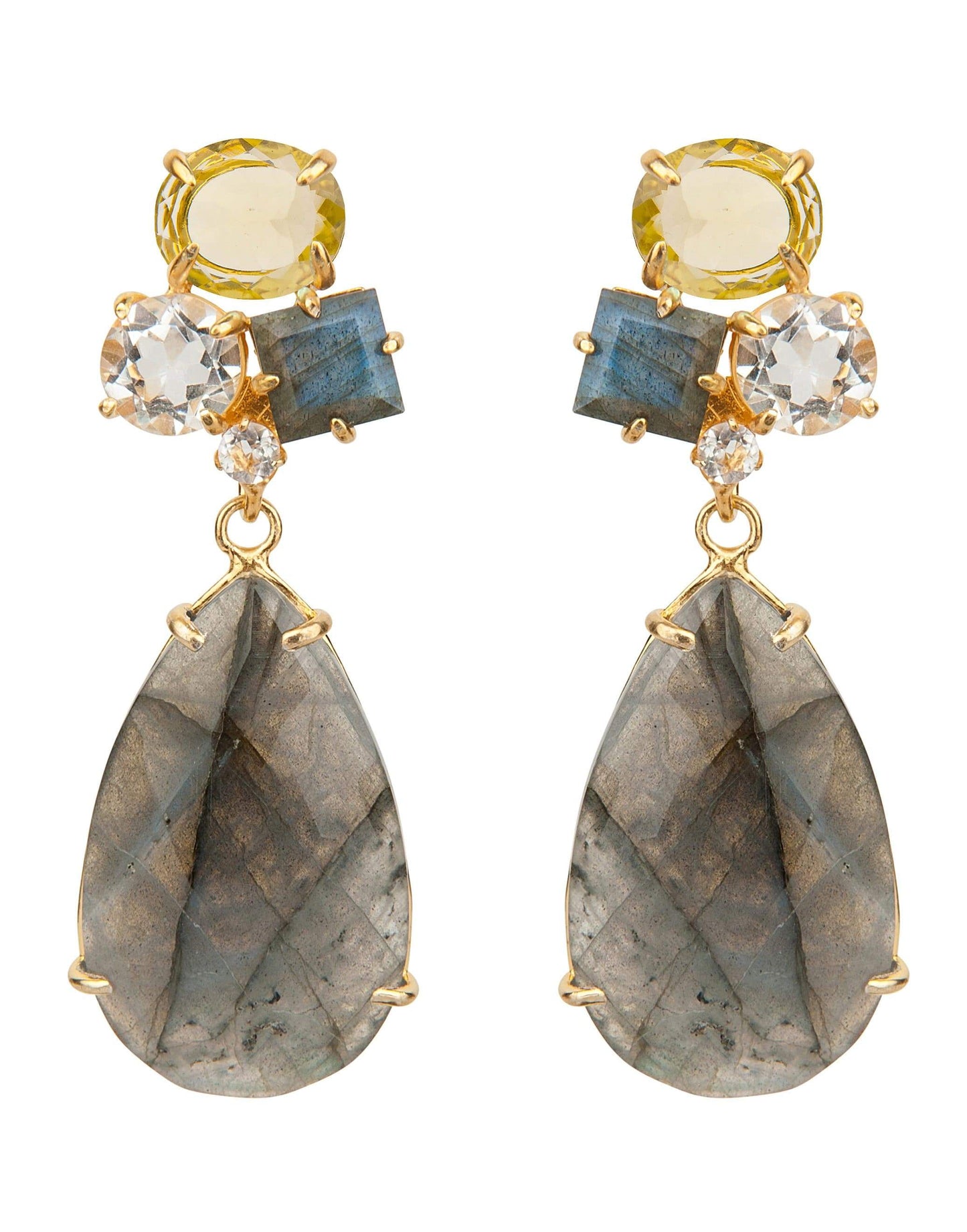 BOUNKIT JEWELRY-Labradorite Drop Earrings-LEMON