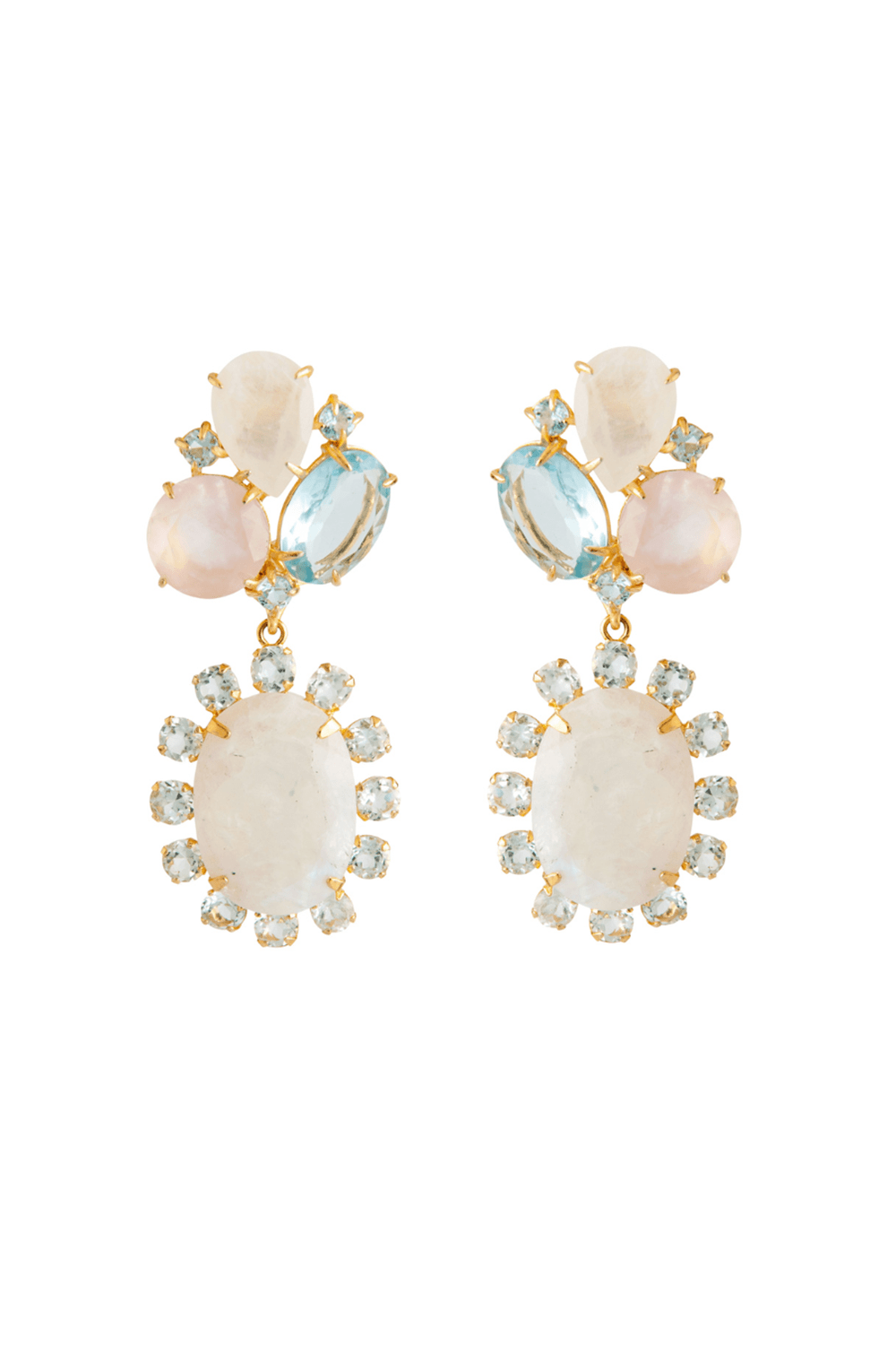 BOUNKIT JEWELRY-Moonstone Quartz Drop Earrings-MOONSTON