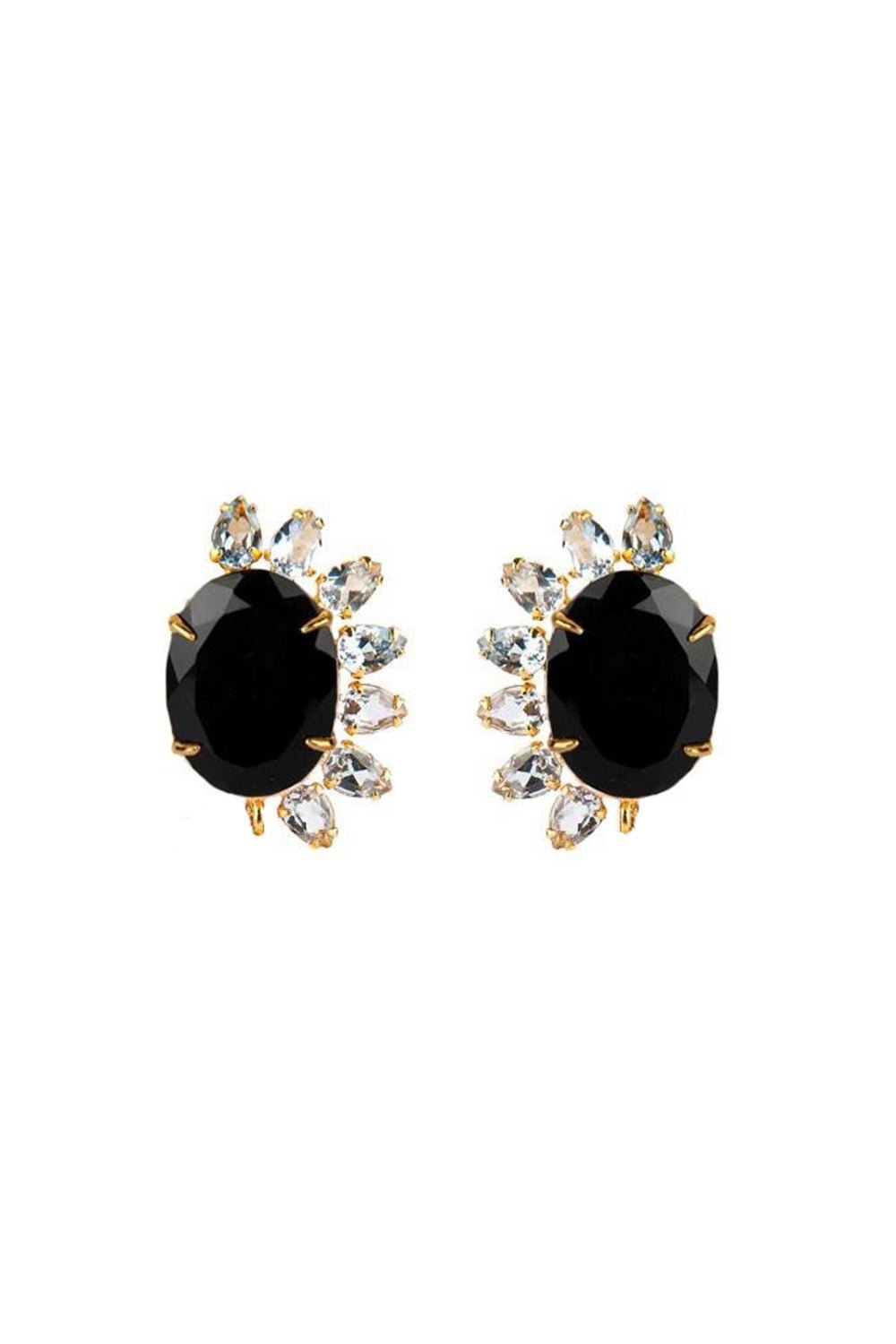 BOUNKIT JEWELRY-Agate Onyx Earrings-RED