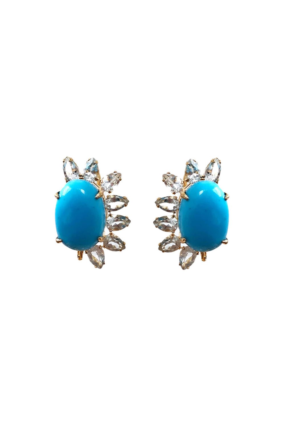 BOUNKIT JEWELRY-Turquoise Pearl Drop Earrings-WHITE