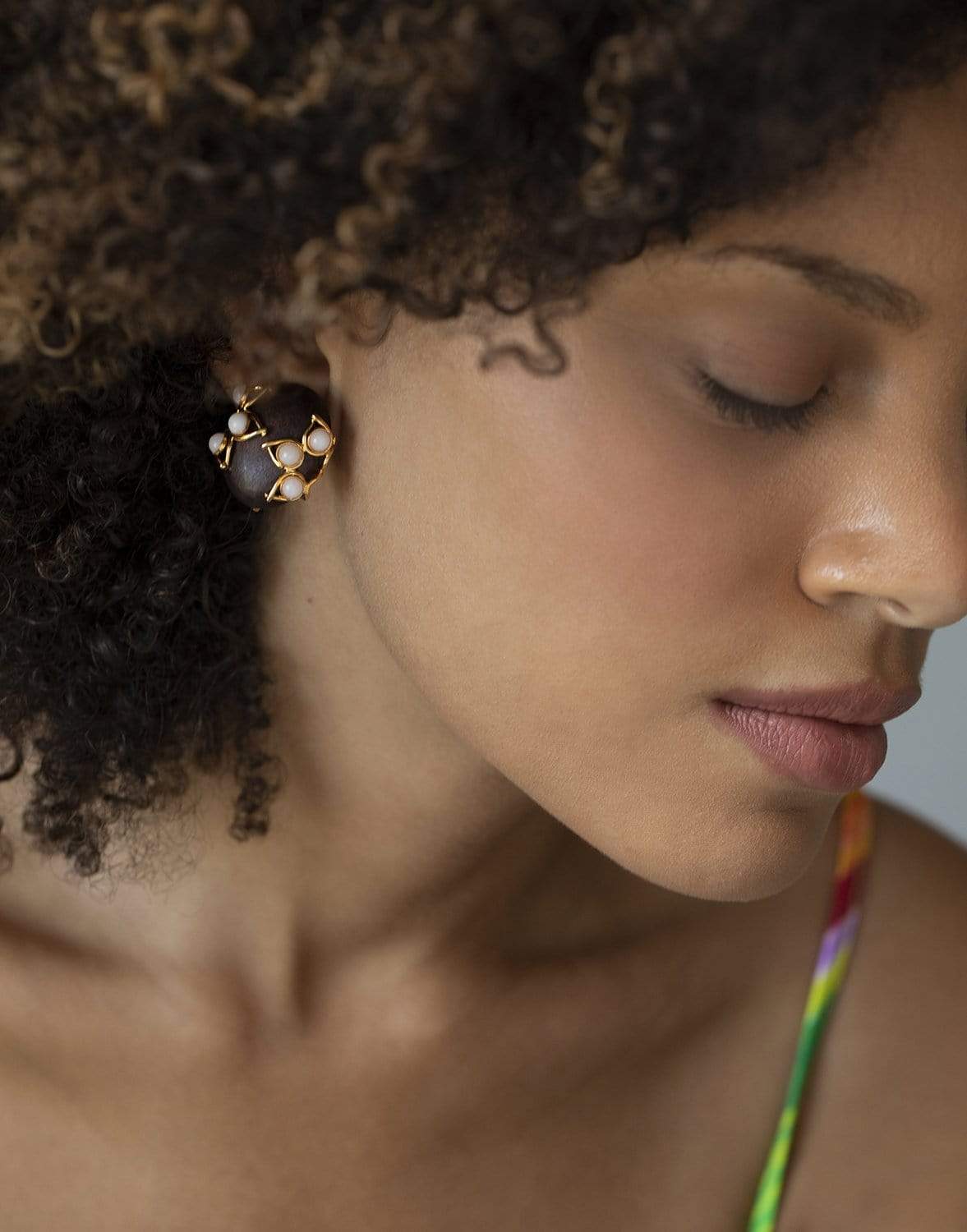 BOUNKIT JEWELRY-White Agate & Wood Drop Earrings-WOOD