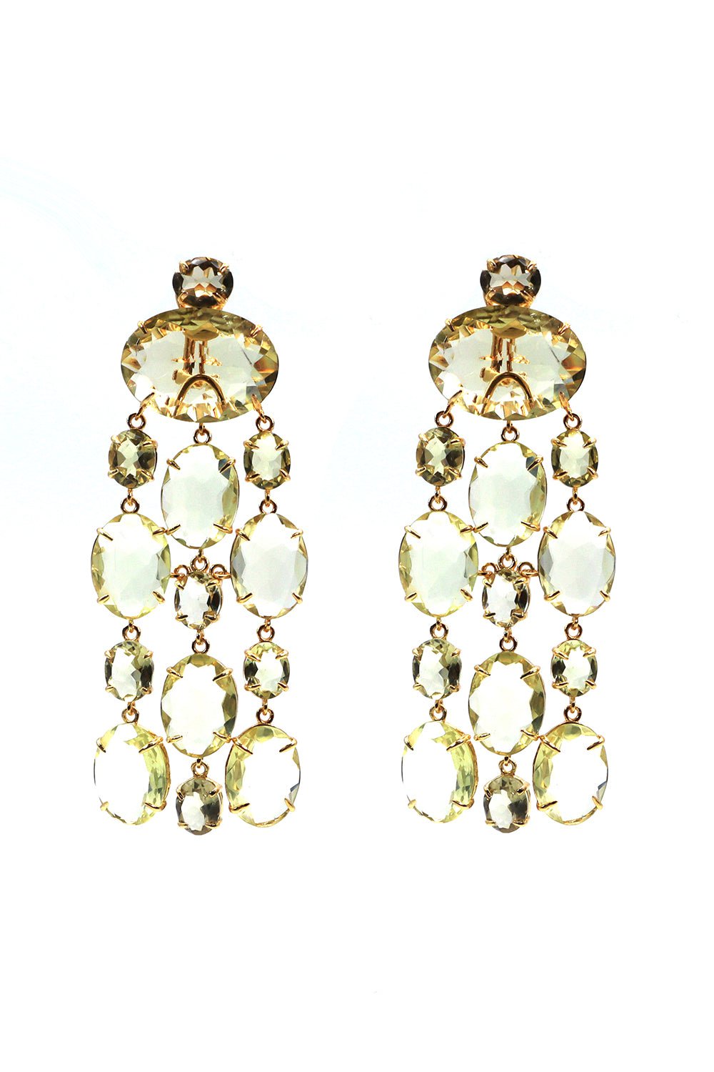 BOUNKIT JEWELRY-Lemon Quartz Cascade Earrings-YELLOW