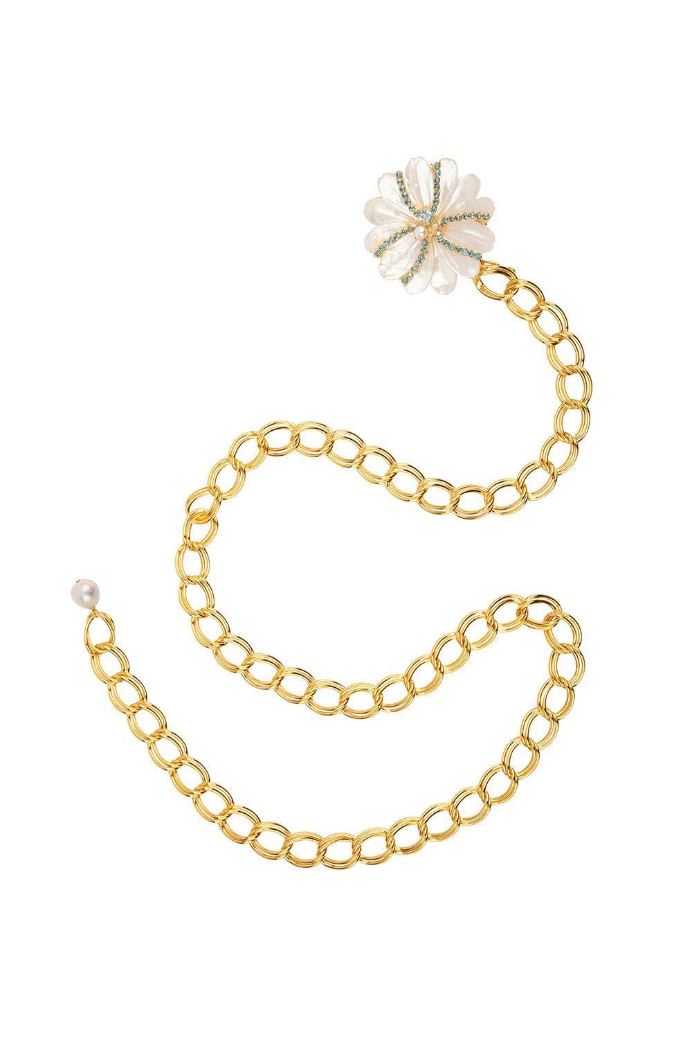 Pearl Quartz Pendant Belt-YELLOW-JEWELRYBOUTIQUEMISC-BOUNKIT JEWELRY