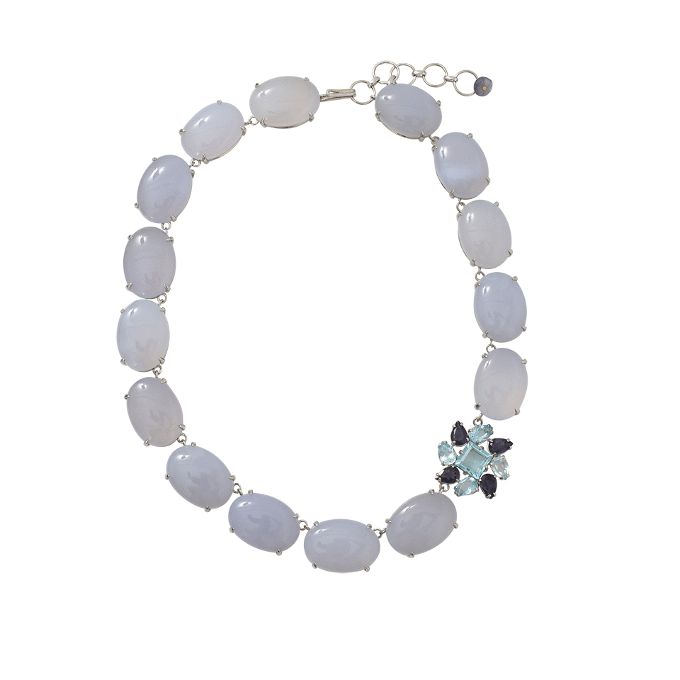 BOUNKIT JEWELRY-Blue Chalcedony Necklace-BLUE